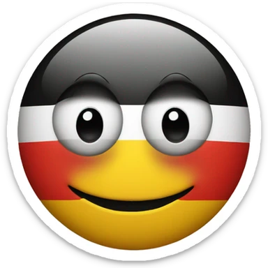 emoji smile but the smile is huge and creepy German flag sticker