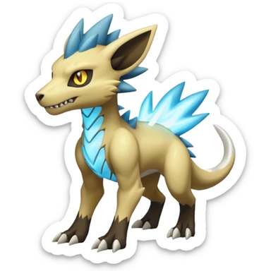 Manectric-Luxray-Cubone-Marowak-Draco-Fakémon-hybrid-creature (full body), 4 legs sticker