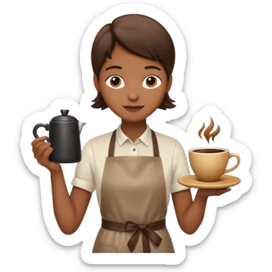 hazme una persona atendiendo una cafeteria universitaria sticker