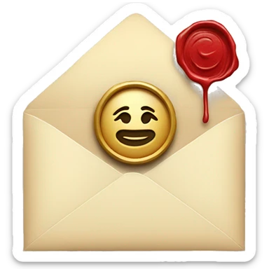 an beautiful envelope with a vintage luxury wax seal sticker