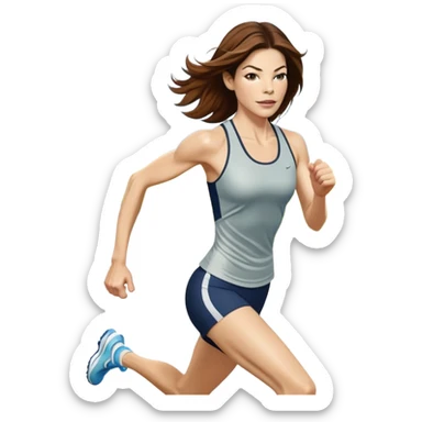 Michelle Monaghan running, female actress with brown hair sticker