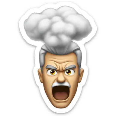 Very angry man with steam coming out of his ears sticker