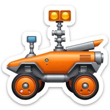 Mars Rover emoji icon, modern emoji style, simple and friendly, suitable for social media sticker