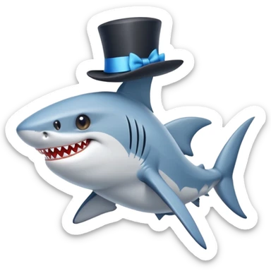 Shark with a top hat blue shoes sticker