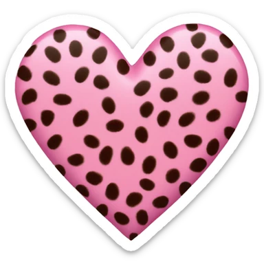 pink cheetah print heart  sticker