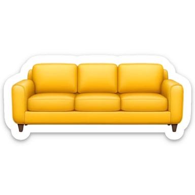 Yellow sofa, without any cushions. sticker