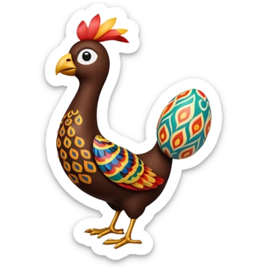 A 3D cartoon Sankofa bird with its head turned backward holding an egg in its beak, symbolizing learning from the past, vibrant colors, smooth lighting, Memoji-style rendering. sticker
