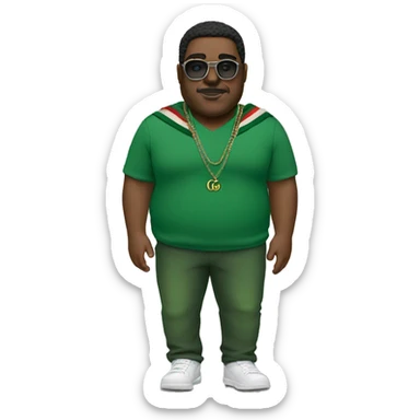 Heavy guy wearing gucci green smoke  sticker