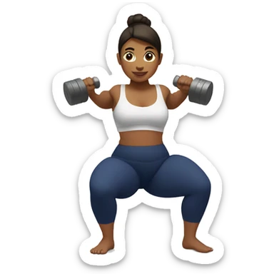 woman doing sumo squat with dumbbell sticker