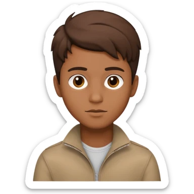 profile picture of a stylish brown boy, neat hair, simple background sticker