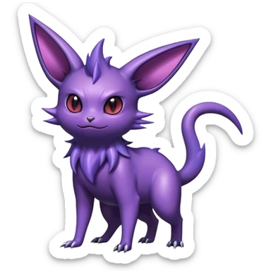 Shiny Dark Noibat-Espeon-Gengar-Nidorino-fusion-hybrid full body sticker