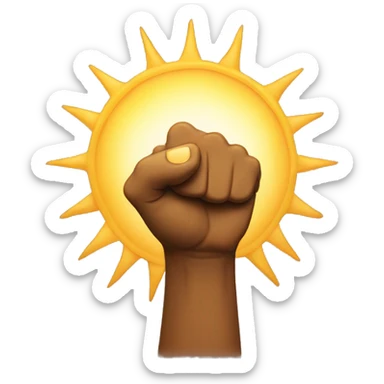 a sun doing fist bump sticker