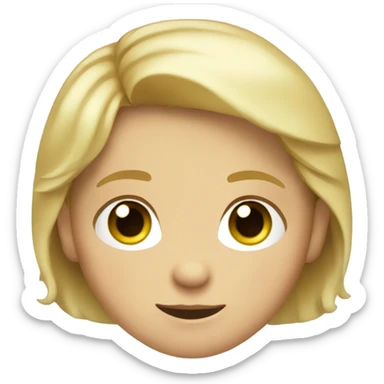a kid with round face and freckles and green eyes and small mouth and blonde hair sticker