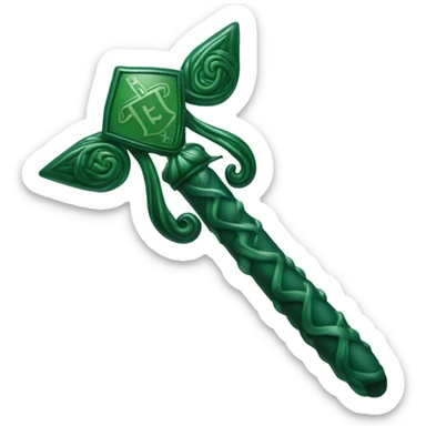 dark green magic wand Slytherin sticker