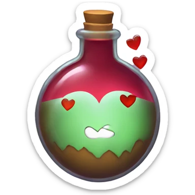 a potion with a fixed broken heart on it sticker