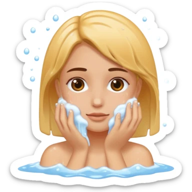 A women washing her face sticker