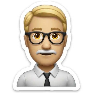 Un mec chauve à lunettes avec un pistolet sticker