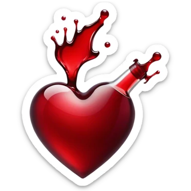 Red wine heart  sticker