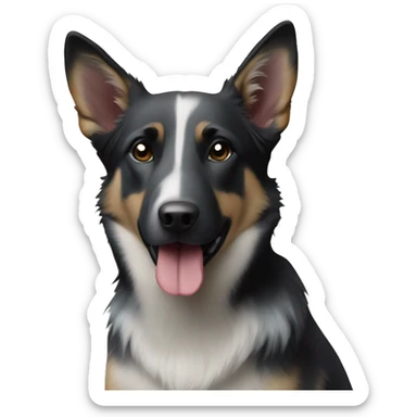 Black and white German Shepard and blue heeler mix sticker