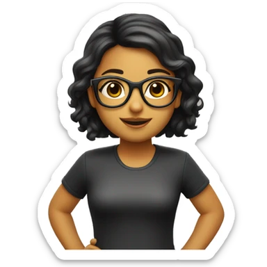 Niña con gafas y pecas que se llame Esther con gafas y pecas  sticker