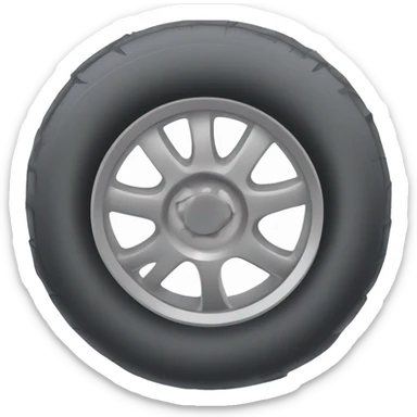 A simple and clean design of a compact car with one flat tire, showing the tire slightly deflated and pressed against the ground. Cartoonish style, minimal details, suitable for use as an emoji. White or transparent background. sticker