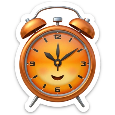 alarm clock, sunset MORE SUNSET. SLEEPY. Don't put a person there. Default emoji face sticker