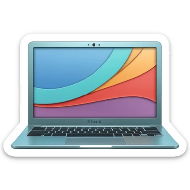 3D minimal icon of a premium laptop with a subtle color code #FF3D00 accent. Clean, modern, high-end tech style. sticker