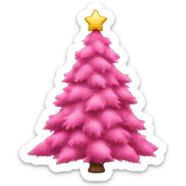 Pink Christmas tree sticker