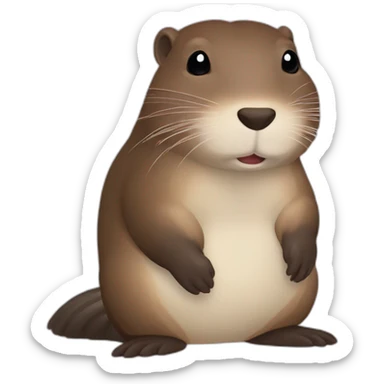 nutria con bata y cinta mentrica  sticker