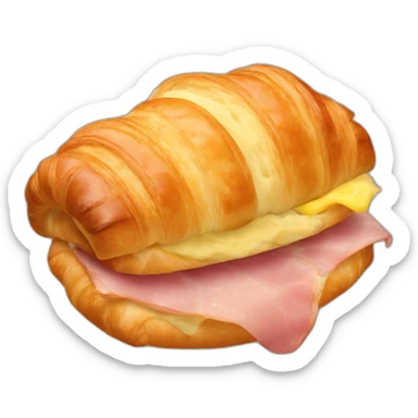 croissant with ham and cheese sticker