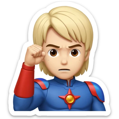 Mark from Battle of the Planets doing fist pump. sticker