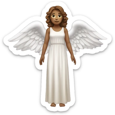 Full length white woman with brown hair dressed as a beautiful angel with wings and a long flowy dress sticker