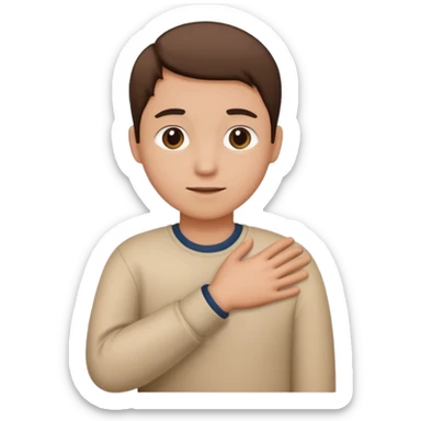 A Hand on placed on another persons shoulder zoomed in but you only see the one person and the hand on the shoulder which is coming from behind them like holding their shoulder  sticker