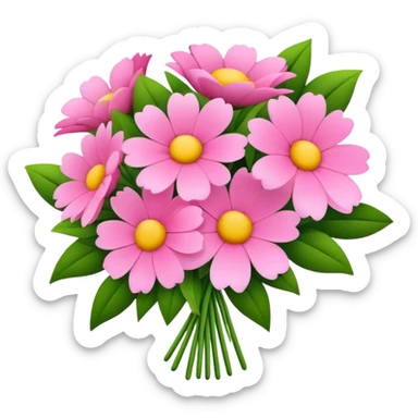 Pink flowers bouquet  sticker