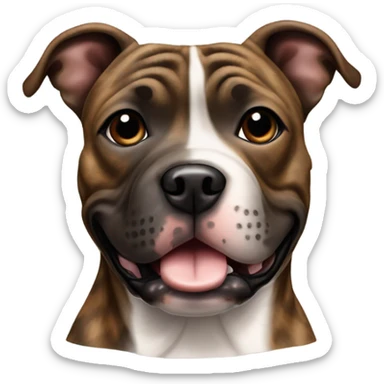 happy brindle Staffordshire with no white sticker