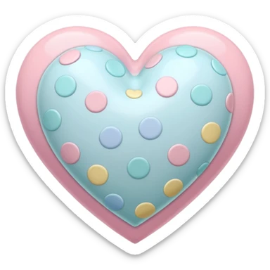 white heart with pastel polka dot pattern sticker