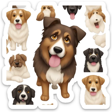 hell braun, weisser australien shepherd mit grossen traurigen kulleraugen sticker