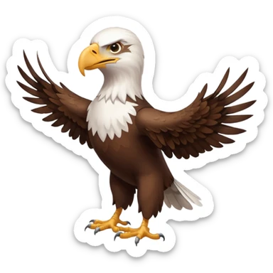 Create a single emoji of a Eagle in full body, shown at a slight side angle in a natural, characteristic pose. Cute and stylized like an emoji, but clearly recognizable.
 sticker