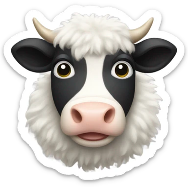 Fluffy cow sticker