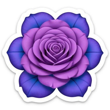 rose shape flower, no stem, now make it a blue purple color. dont use two colors, just one, the color code is: 0019ff sticker