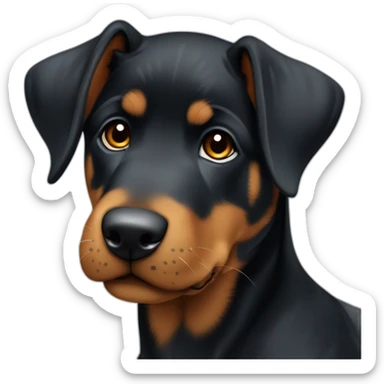 Medium Beauceron puppy with white chest and chin and brown paws and cheeks sticker