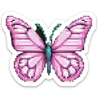 pink butterfly sticker