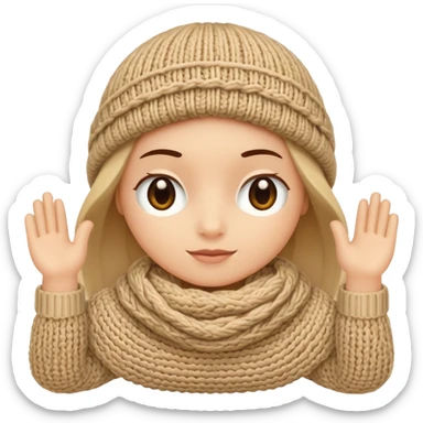 Knitting beige sticker