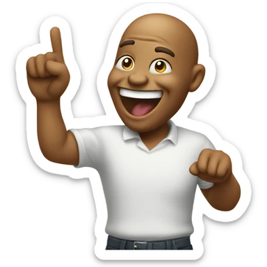 laughing emoji with a pointing finger sticker