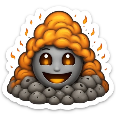 a pile of ash and dust smiling sticker
