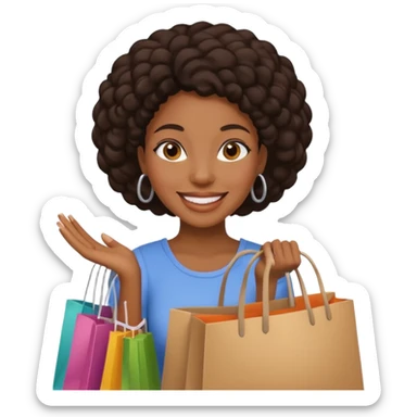 Market Shopper black woman sticker