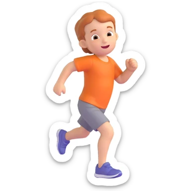 child running joyful expression sticker