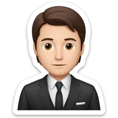 Male brunette movie producer  sticker