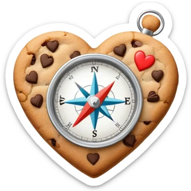 cookie heart with compass sticker