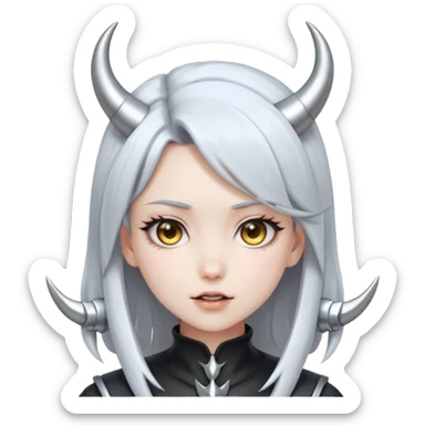 anime girl showing metal horns sticker